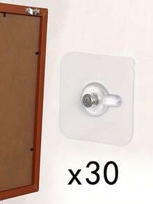 30个现代壁挂式实用挂钩 - 安装简便，强力粘合剂，无需钻孔，防水塑料挂钩，适用于厨房和浴室，可悬挂照片、相框、海报、钟表等。 - 彩色 - 查看 15