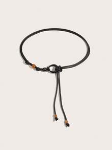 1pc Women's Black Bohemian Rope, Suitable For Beach Vacation - Black - View 2