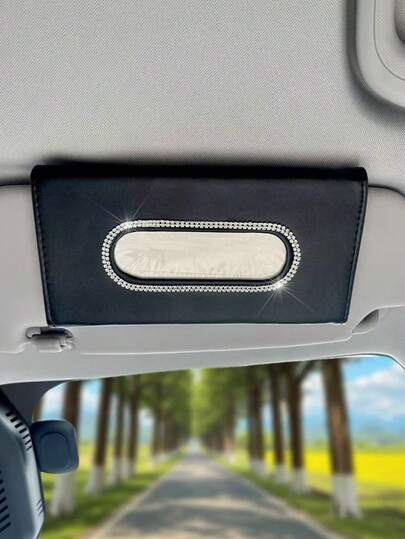 1 adet Zincirli Peçete Kutusu, Deri Araba Güneşliği Peçete Tutucu