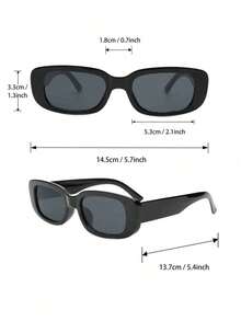 4pcs European And American Square Frame Fashion Glasses, Fashionable Triangle Shaped Glasses Suitable For Teenagers - Multicolor - View 9