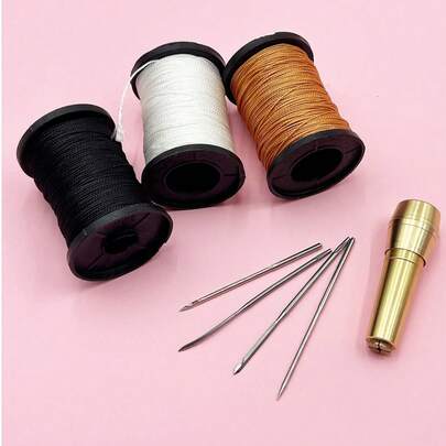 Kit di attrezzi per la riparazione di scarpe di alta qualità, filo cerato resistente + aghi da cucito in pelle, strumenti professionali per scarpe, articoli in pelle, borse, materiali fai-da-te adatti per amanti dell'artigianato, calzolai, principianti