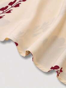 2 Pieces Women's Floral Chiffon Dress & Elegant Romantic Date Outfit Summer Spring - 酒紅色 - 查看 8