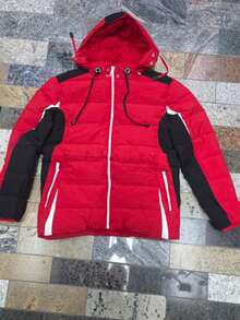 Men's Puffer Jacket With Thermal Lining And Hood - Ideal For Winter - Red - View 2