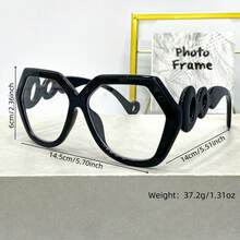 2D Design - Brand New Oversized Frame Design, Stylish Glasses Suitable For Both Men And Women, Perfect For Photography And Everyday Wear, Serving As Decorative Eyewear. - Blue and White - View 6