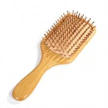 Natural Bamboo Air Cushion Hair Brush, Scalp Massage Comb, Reduce Hair Loss, Unisex Hair Styling - Apricot - View 8