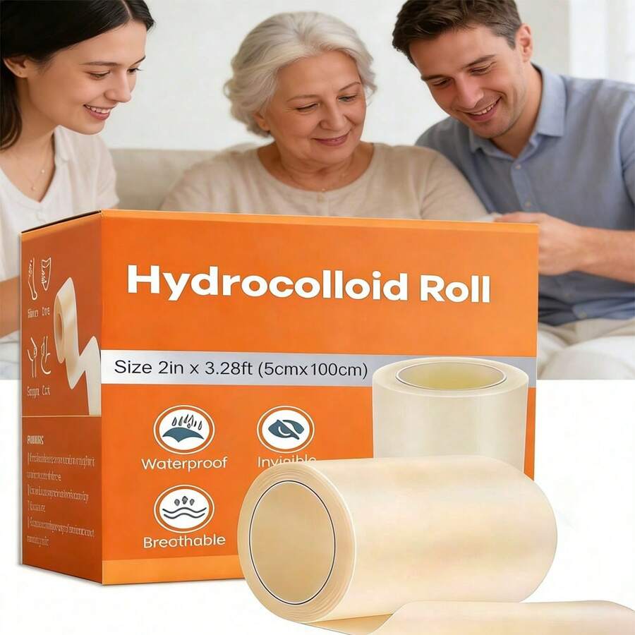 1 Roll Hydrocolloid Dressing, Scar Cover Patch, For Wound Care, Large Size Hydrocolloid Patch With Self-Adhesive, Super Absorbent, Flexible & Waterproof, DIY Size, Essential For First Aid Kit - View 1