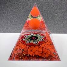 1颗天然红玉碎球，生命之树树脂能量金字塔，能量强大的水晶，用于脉轮平衡、灵性疗愈和冥想，招财纳福，馈赠佳品 - 彩色 - 查看 36