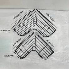 1/2/4 piezas Estante de almacenamiento de esquina autoadhesivo de triángulo negro de uso múltiple, organizador de baño, almacenamiento de cocina, estante colgante de cosméticos - Negro - Ver 14