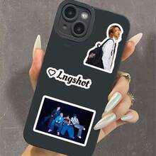 50张LNGSHOT（OHYUL、RYUL、WOOJIN、LOUIS）贴纸套装，KPOP涂鸦贴纸，可用于剪贴簿、水瓶、笔记本电脑、自行车、摩托车、文具、踏板车、家具、冰箱、手机、杯子、头盔、汽车等，是送给朋友、家人和粉丝的绝佳礼物。 - 查看 7