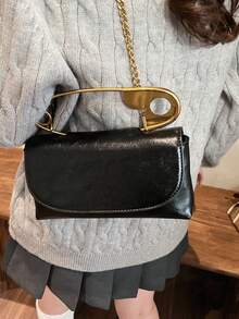 Túi đeo chéo dưới cánh tay dành cho nữ, túi xách thời trang thành thị có họa tiết, túi đeo vai nhỏ màu đen sang trọng, túi xách nữ. - màu đen - Xem 4