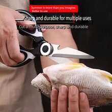 1pc Stainless Steel Heavy Duty Poultry Shears, Multifunctional Kitchen Food Scissors - Multicolor - View 4