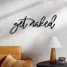 1pc Metal Wall Art - Modern Bathroom Decor Unique Black Iron Sign And Fashionable Wall Sculpture, Living Room Bedroom Wall Hanging Iron Art Decor, Suitable For Modern Home Interior And Bathroom Wall Decoration. - Black - View 4