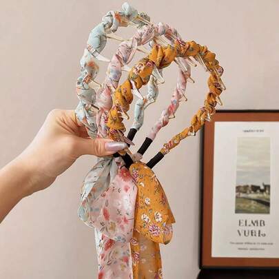 3pcs Women's Versatile Luxury Elegant Floral Headband, Suitable For Daily Use, Home, School, Beach, Office, Party, Holiday, Birthday, Back To School, New Year, Valentine's Day, Mother's Day, Christmas, Wedding, Music Festival, Graduation, Spring/Summer