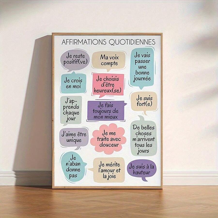 Pink Positive Affirmation Poster, Suitable For Office, Quiet Corner Or Relaxation Room - J - View 1