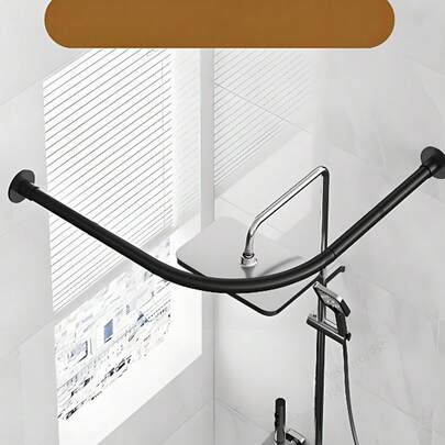 Juego de barra de cortina de ducha curva, barra de cortina de ducha sin taladro, juego de barra de cortina de ducha curva para baño, cortina de ventana para baño