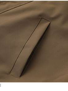 男士春季休闲翻领夹克 - 棕色 - 查看 8