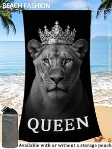 2条/1条黑白狮子情侣沙滩巾，超柔软微纤维沙滩巾 - 速干、轻便，是游泳、健身和瑜伽的理想之选 - 完美的旅行伴侣，健身房毛巾。趣味设计，速干面料，超大尺寸沙滩巾，情人节礼物，送给伴侣的最佳礼物。 - 彩色 - 查看 13