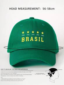 1顶女士印花“巴西”棒球帽，可调节户外防晒休闲帽，适合春秋季旅行海滩度假，男女通用Y2K风格遮阳帽 - 棒球帽 - 查看 6