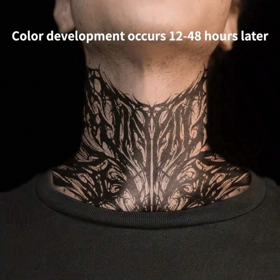 Pegatinas de tatuaje de hierbas de ocultismo oscuro, tatuaje temporal para el cuello, resistente al agua, duradero, unisex, regalo para fiesta de Halloween, Y2K