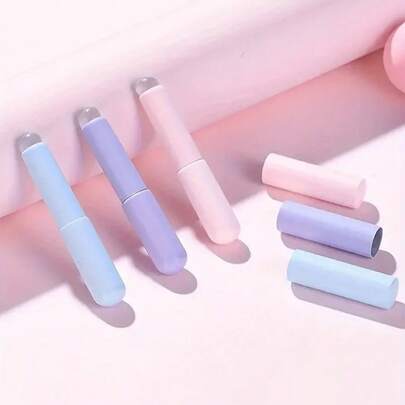 1 cọ môi silicon màu mới có nắp đậy, thích hợp dùng để che khuyết điểm, đánh má hồng và son môi, cọ trang điểm mini cầm tay không mối nối.