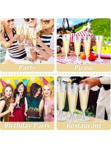 100/50/30/25/20/10 件套高品质可重复使用香槟酒杯，适用于各种聚会场合，如派对、婚礼、生日、情人节、母亲节等。（香槟酒杯、派对酒杯） - 查看 9