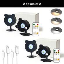 4/2/1pc LED Wall Lamp, 360°Rotation Dimmable Cordless Wall Light With 3 Color Temps, LED Wall Mounted Lights With 1200mAh Rechargeable, Dimmable And Timer, Touch And Remote Control, Wall Decor Light For Art Display, Frame And Bedroom Lighting - Wall Lamp - View 12