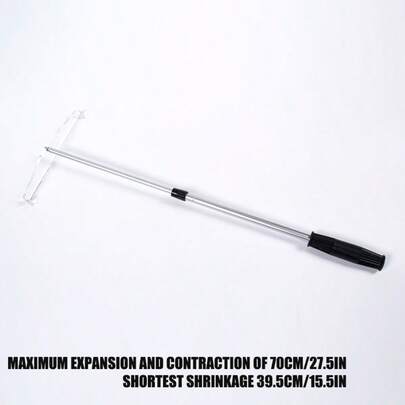 G040-S Aluminum Alloy Silver Retractable Card Rake, Suitable For Texas Holdem, Blackjack, Dice Games, Tabletop Games, Max Extension 70cm/27.5in, Freely Adjustable Length