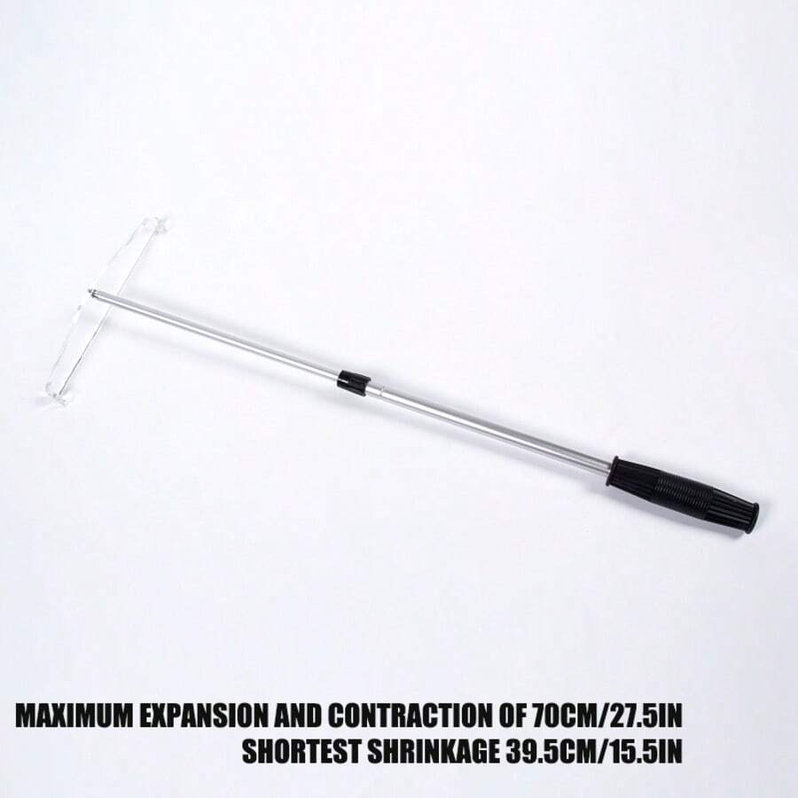 G040-S Aluminum Alloy Silver Retractable Card Rake, Suitable For Texas Holdem, Blackjack, Dice Games, Tabletop Games, Max Extension 70cm/27.5in, Freely Adjustable Length - Silver - View 1