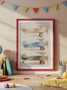 1 pieza Lienzo de arte de pared para habitación de bebé, diseño de avión vintage, decoración de habitación infantil, arte de pared para sala de juegos de niños, ilustración de aviación para niños pequeños, avión de juguete retro, regalo para baby shower, decoración de guardería, regalo de cumpleaños perfecto o decoración de pared, decoración de habitación infantil, decoración de sala de juegos, póster de guardería, decoración de habitación de bebé, decoración preescolar, póster de sala de juegos, regalo para bebé - Multicolor - Ver 1