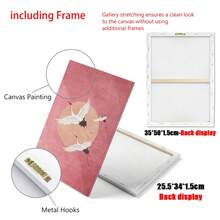 1 Piece Pink Crane Art Poster (Framed/Unframed), Boho Style Birds And Flowers, Abstract Canvas Painting, Wall Art Decor, Ideal Gift For Dorm, Apartment, Living Room, Office, Bedroom And Home Decoration - Multicolor - View 5