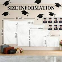 1pc Floral Graduation Banner Backdrop For Women – Congrats Grad Banner With Hand-Drawn Flowers  Boho Botanical Style Graduation Party Decoration Grad Photo Background For College Or High School - Style1 - 查看 4