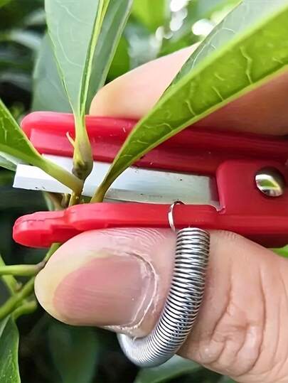 4pcs Thumb & Finger Gardening Pruning Scissors - Ergonomic Green Plant Trimming Tool With Sharp Blades, Precise Cutting For Vegetables, Herbs, Bonsai And Home Gardening, Non-Slip Handle, Durable Structure