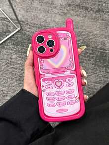 1pc Fashionable Heart-Shaped Phone Case, Glossy Finish, Compatible With IPhone 17pro/17/17promax16/11/16pro/16plus/16promax/15Promax/13/14/12, Soft Silicone Anti-Drop Protective Cover - Multicolor - View 1