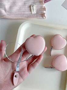 1 pieza Cinta métrica retráctil con forma de corazón de 1,5 m, medición de cintura y busto, portátil para el hogar - multicolor - Ver 3