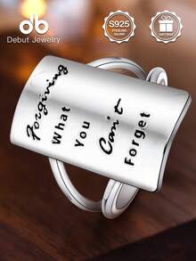 6g S925 Sterling Silver Inspirational Protective Signet Ring For Women, Minimalist Design, Suitable As Gift For Friends, Family, Easter, Halloween, Birthday, Comes With Gift Box, Unisex - Shield - View 3