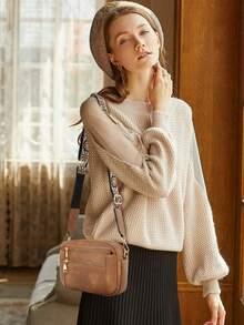 Bohemian Crossbody Purse For Women, Small Boho Style Crossbody Bags  Vegan PU Leather With Adjustable Shoulder Strap, Women's Shoulder Bag, Handbag, Vintage Design, Lightweight & Spacious, Perfect For Daily Use - Xám - Xem 3