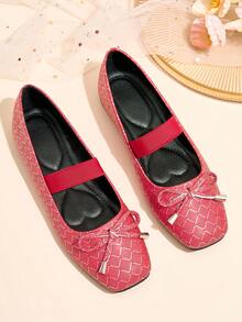 HFSHUNXY Flatjoy 2026 Elegant Summer Women's Rose Red Square Toe Mary Jane Shoes, Versatile For Commuting, Elegant Fashion, Casual Minimalist, Suitable For Shopping, Dating, Party, Banquet, Valentine's Day - Hot Pink - View 16