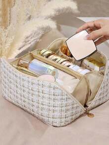 1pc Multi-Functional Toiletry Bag, Large Capacity Makeup Organizer Bag, Travel Cosmetic Bag, Skincare Pouch, Makeup Bag, Back To School Backpack, Portable Cosmetic Storage Bag, Waterproof Toiletry Bag With Multi-Layer Compartments - Multicolor - View 2