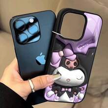 SANRIO 1 pieza Nuevo estuche protector de teléfono antirraídas de acrílico con patrón creativo autorizado, compatible con Apple 17 Pro Max/Air, 16, 11/12/13/14 Plus, XR, 7/8 Plus, 15 Pro Max - Negro - Ver 5