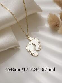 1 chiếc vòng cổ in dấu chân em bé cá nhân hóa, vòng cổ in dấu chân em bé cho mẹ mới sinh, trang sức khắc tên em bé theo yêu cầu, mặt dây chuyền in dấu chân thiết kế riêng theo yêu cầu, khắc tên tiếng Anh và ngày sinh của các thành viên trong gia đình, tùy chỉnh tên, trang sức tối giản, trang sức kỷ niệm, quà tặng Giáng sinh, quà tặng cá nhân hóa - Nhiều màu - Xem 6