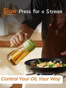 Bình xịt dầu ô liu thủy tinh 2 trong 1, dụng cụ nấu ăn, đồ dùng nhà bếp và phụ kiện nồi chiên không dầu, dùng cho salad, nướng BBQ. - Xem 2