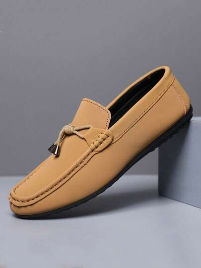 Men's Loafers, Moccasins, Casual Slip-On Boat Shoes, Slouchy Shoes, Leather Shoes, Soft Bottom Canvas Shoes, Flat Shoes, Black Formal Shoes (Run Small And Narrow, Please Order One Size Up)