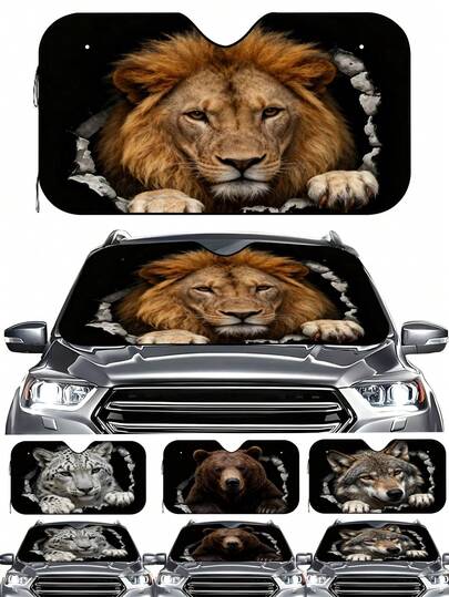 Tấm che nắng kính chắn gió ô tô hình quái vật, giữ cho nội thất xe luôn mát mẻ, phù hợp cho xe SUV và sedan.
