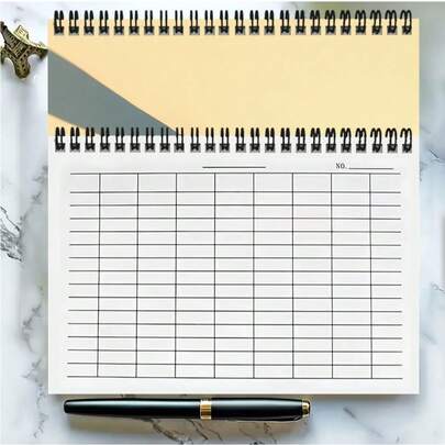 Sổ tay kẻ ô đa năng A5 với bìa thiết kế độc đáo, phù hợp cho công việc, học tập, điểm danh, kế toán tài chính công ty, v.v. Dung lượng lớn 100 trang đáp ứng nhiều nhu cầu khác nhau.