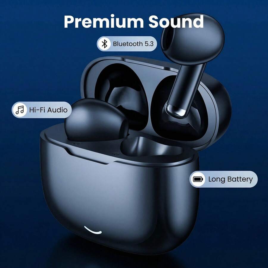 Wireless Earbuds, True Wireless Headphones - Compatible With Apple And Android, Built-In Microphone, Sweat-Resistant, White - View 1