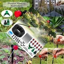 园艺滴灌自动浇水系统套装，包含 123/81/44 个滴头和喷灌套装，带可调节滴头，包含 393.7 英寸/787.4 英寸/1181.1 英寸黑色软管，节水型花园浇水系统，温室扩建 - 灌溉套裝 - 查看 8