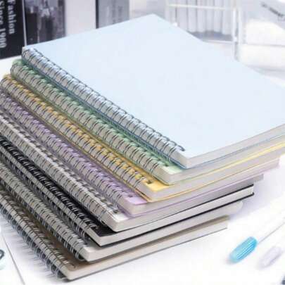 1pc Minimalist Thick Candy Color Spiral Notebook - 120 Pages High-Quality Eye-Friendly Paper, Cover, Dual-Wire Binding, Spiral Notebook, Student Notebook, Office Notebook, Suitable For School, Study, Work And Office Use. Candy Color Design, Matte Effect, Premium Paper, Sturdy Binding