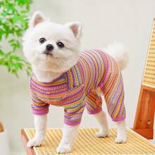 Áo khoác mùa xuân/áo vest, quần áo cho thú cưng mèo/gấu bông/chó Bichon Frise, trang phục chống nắng cho bốn chân. - Màu tím - Xem 10