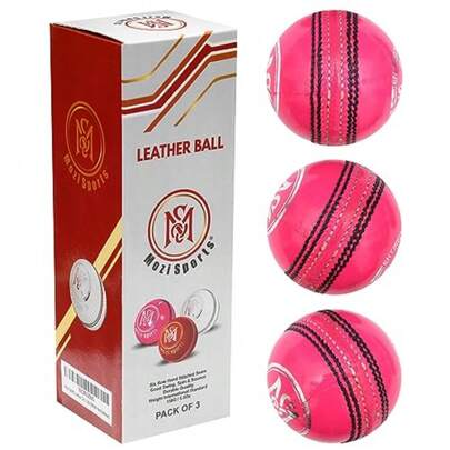Best Sell-® Leather Cricket Ball Senior Hand Stitched Match Quality Balls Weight 5.50oz