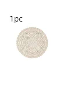 1/4/6/12pcs Bohemian Woven Round Placemats, Solid Color Crochet Lace Anti-Slip Mats For Home Kitchen, Decor For Bowls, Plates, Cups, Suitable For Holiday Party, Birthday, Wedding (Multiple Colors) - Beige - View 8